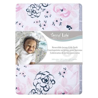 Watercolor Floral Reversible Jersey Crib Quilt