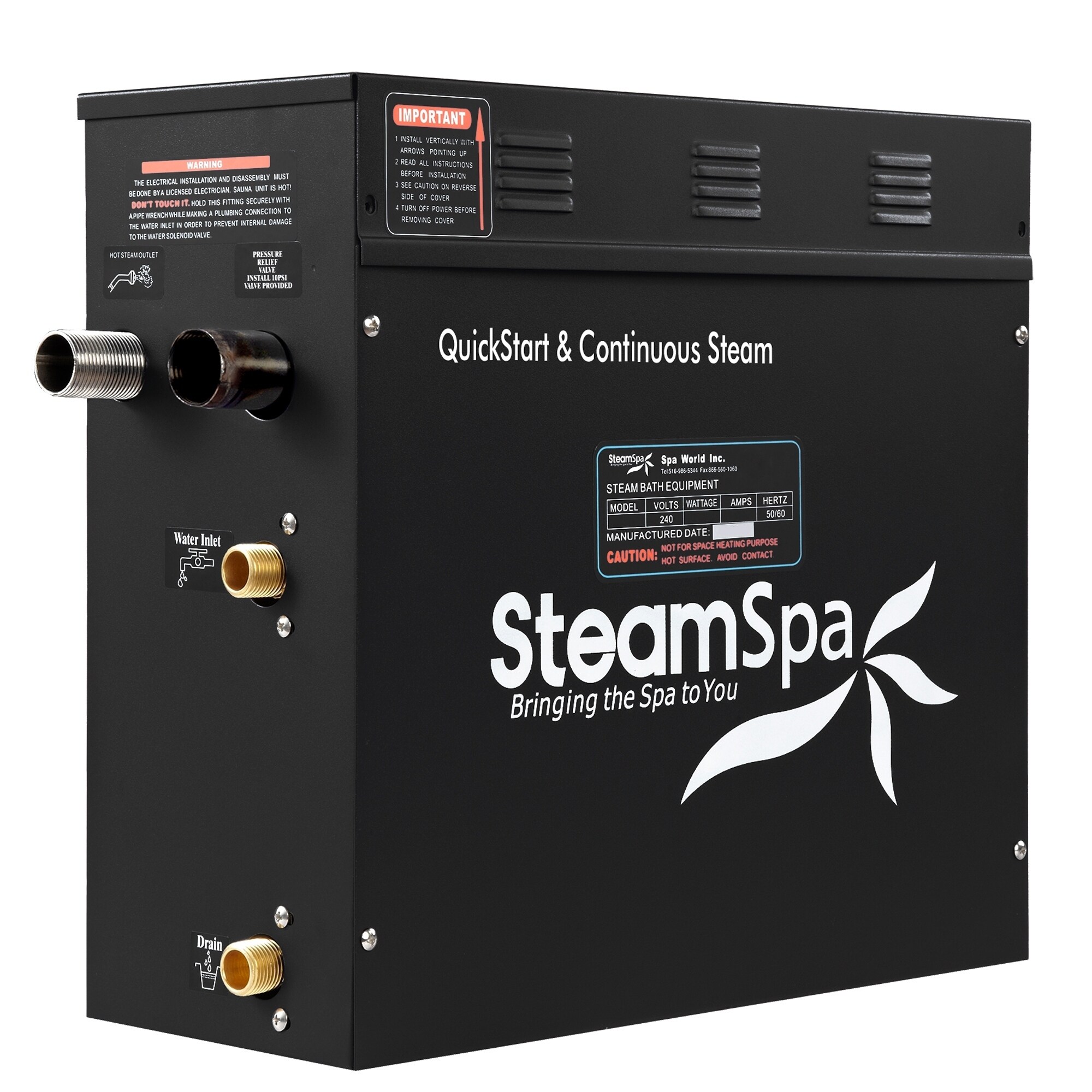 Steamspa Black Series Bluetooth 7 5kw Quickstart Steam Bath Generator Package In Gold Overstock 29550716
