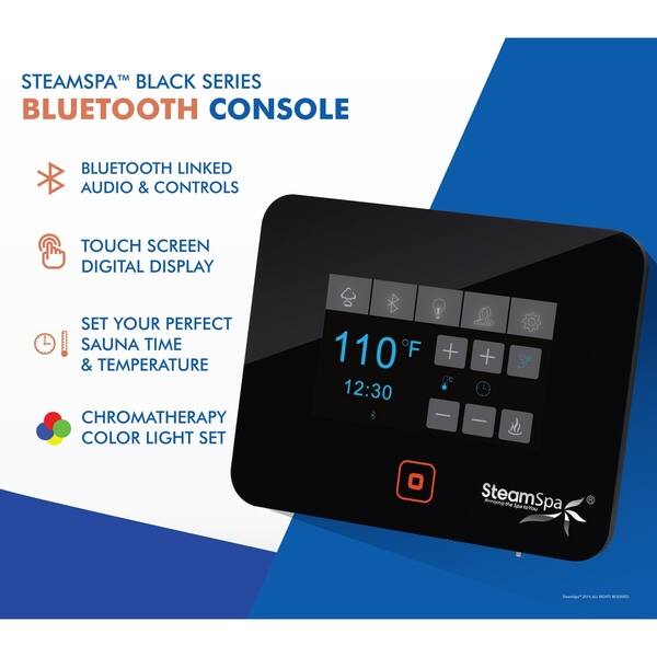 Steamspa Black Series Bluetooth 9kw Quickstart Steam Bath Generator Package In Gold Overstock 29550723