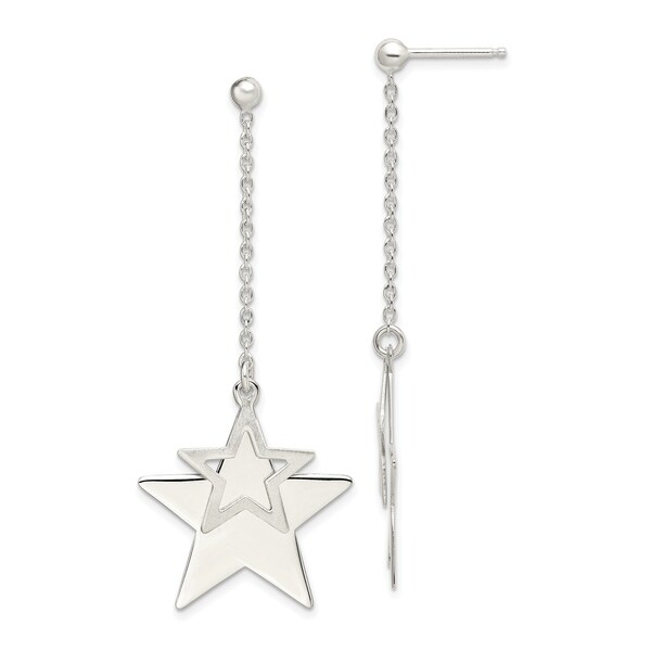 .925 Sterling Silver 24 MM Polished CZ Fancy Post Stud Earrings