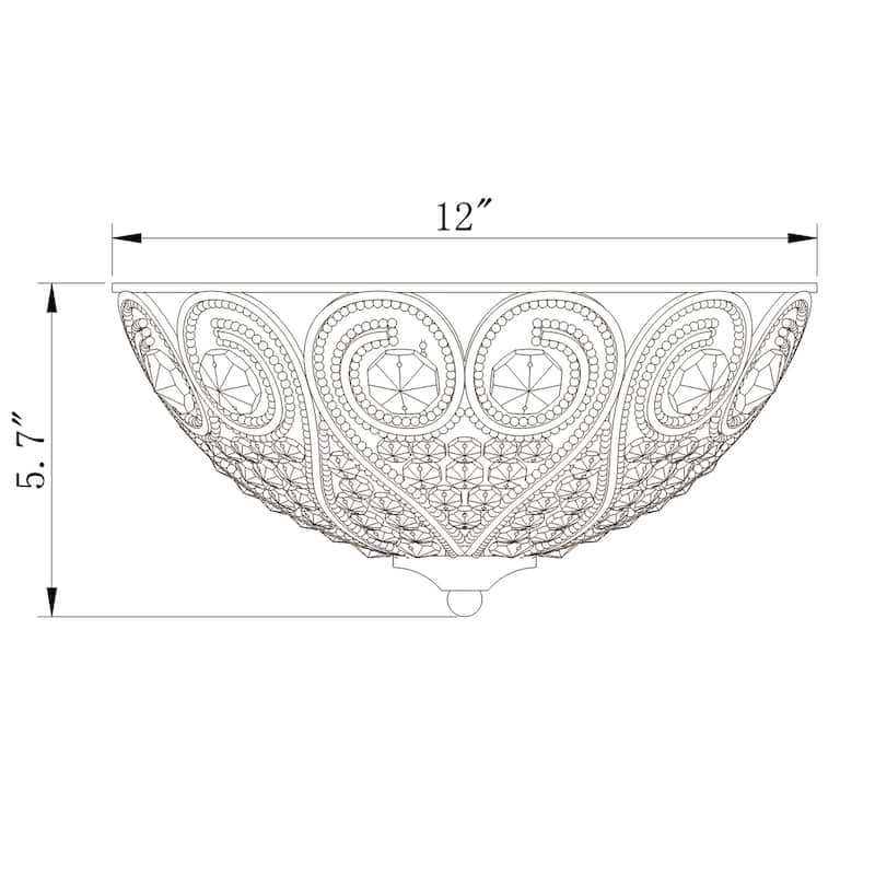 Silver Orchid Gilbert 3-Light Chrome and Crystal Flush Mount with Crystal Bowl Shade