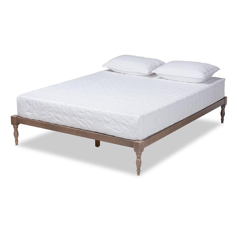 Iseline Modern and Contemporary Platform Bed Frame - Antique Oak - Queen