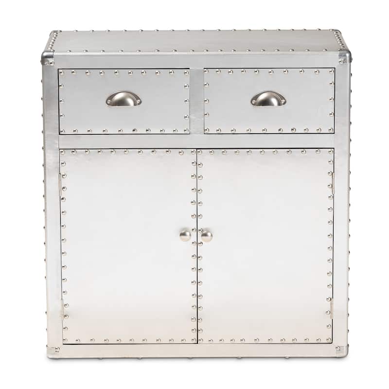 Carbon Loft Rameses French Industrial Silver Metal 2-door Accent Storage Cabinet