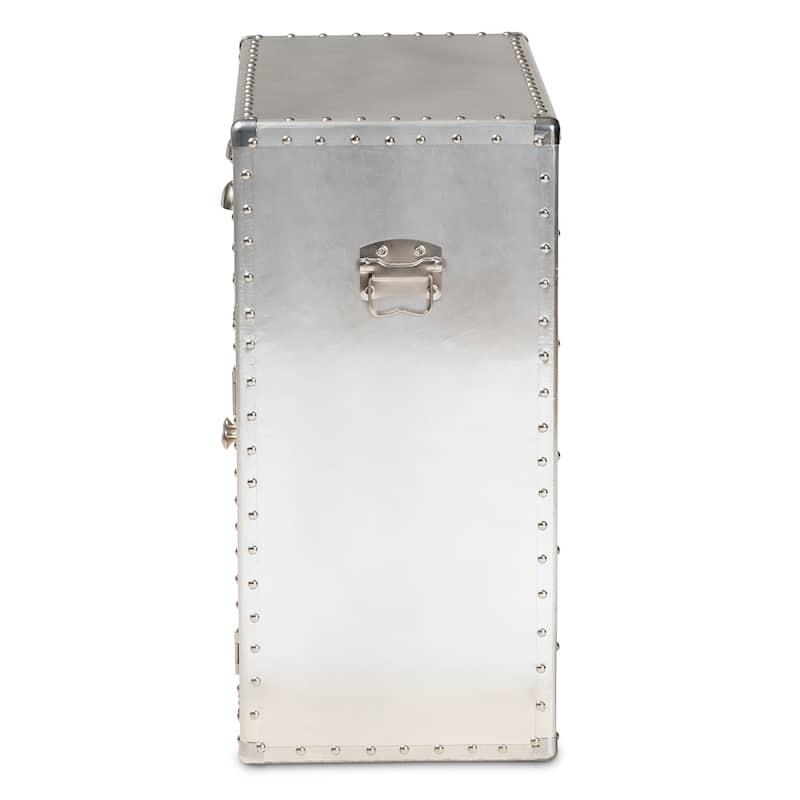 Carbon Loft Rameses French Industrial Silver Metal 2-door Accent Storage Cabinet