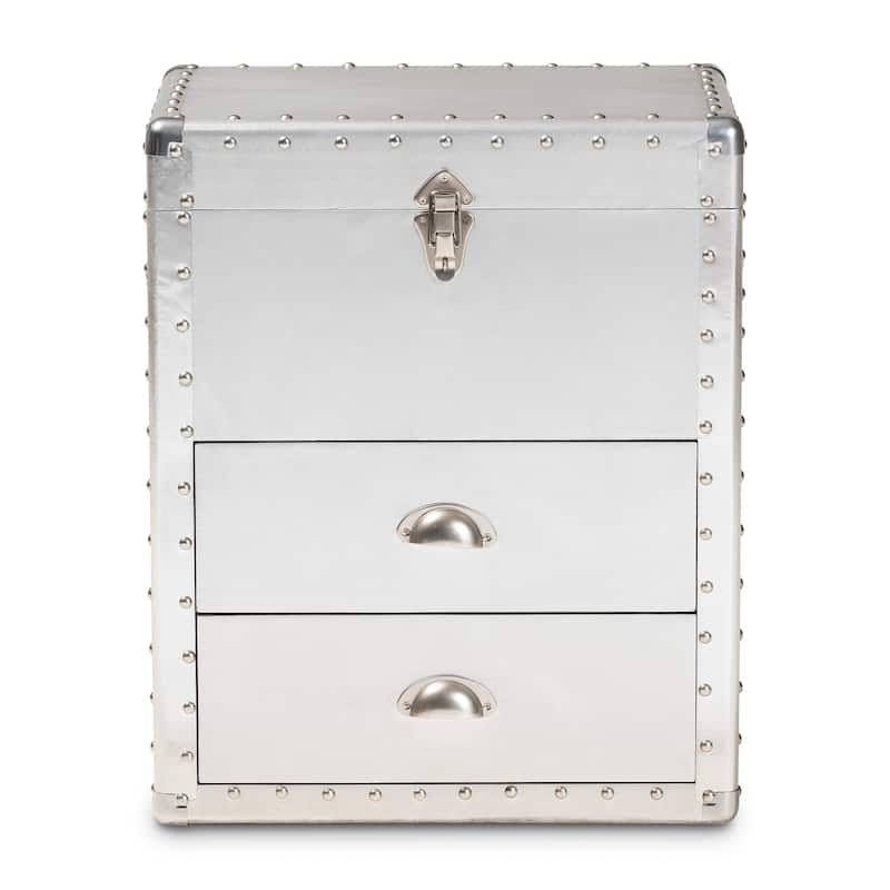 Carbon Loft Rameses Silver Metal 2-drawer Storage Cabinet