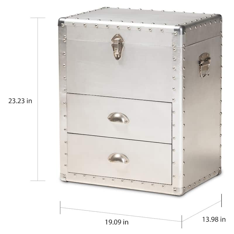 Carbon Loft Rameses Silver Metal 2-drawer Storage Cabinet - Silver