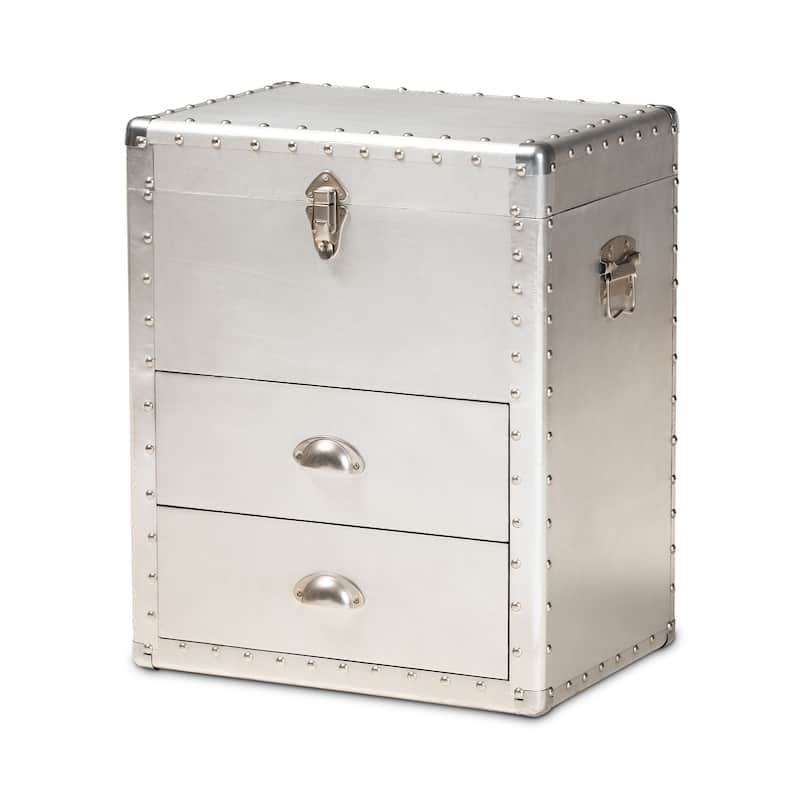 Carbon Loft Rameses Silver Metal 2-drawer Storage Cabinet