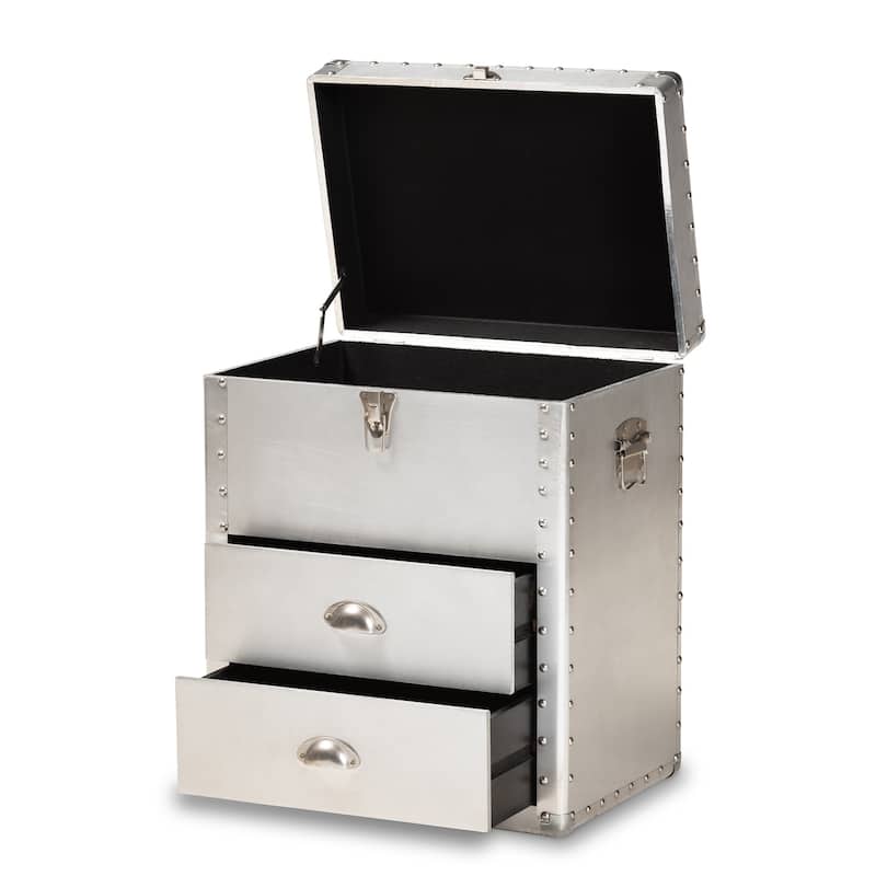 Carbon Loft Rameses Silver Metal 2-drawer Storage Cabinet