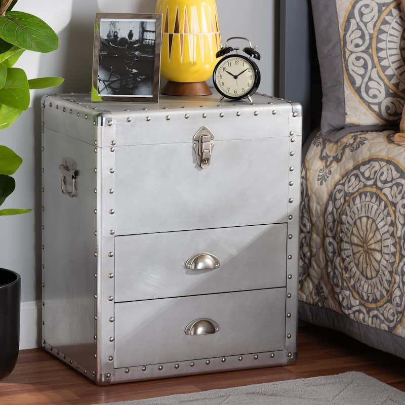 Carbon Loft Rameses Silver Metal 2-drawer Storage Cabinet