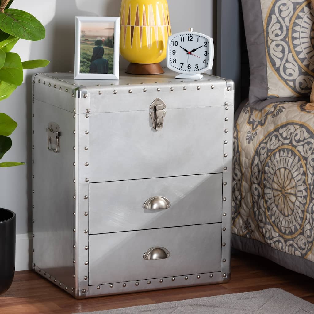 Carbon Loft Rameses Silver Metal 2-drawer Storage Cabinet