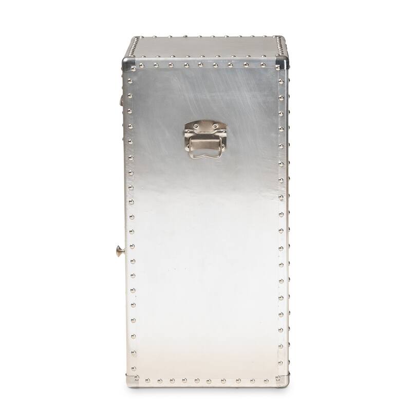 Carbon Loft Rameses French Industrial Silver Metal 1-door Accent Storage Cabinet