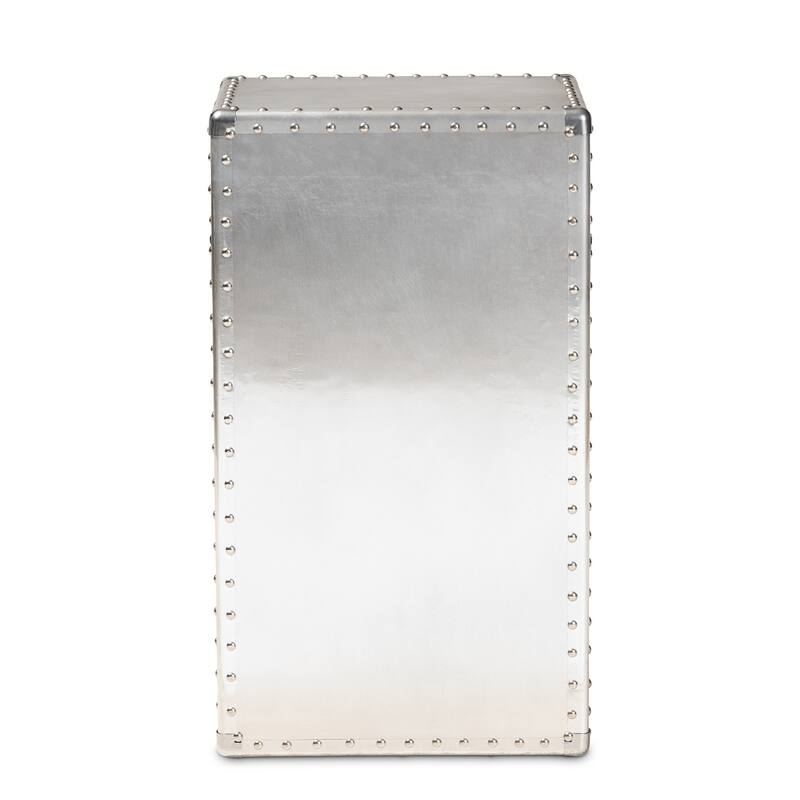 Carbon Loft Rameses French Industrial Silver Metal 1-door Accent Storage Cabinet