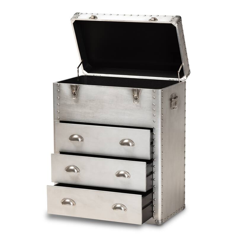 Carbon Loft Rameses Silver Metal 3-drawer Storage Cabinet