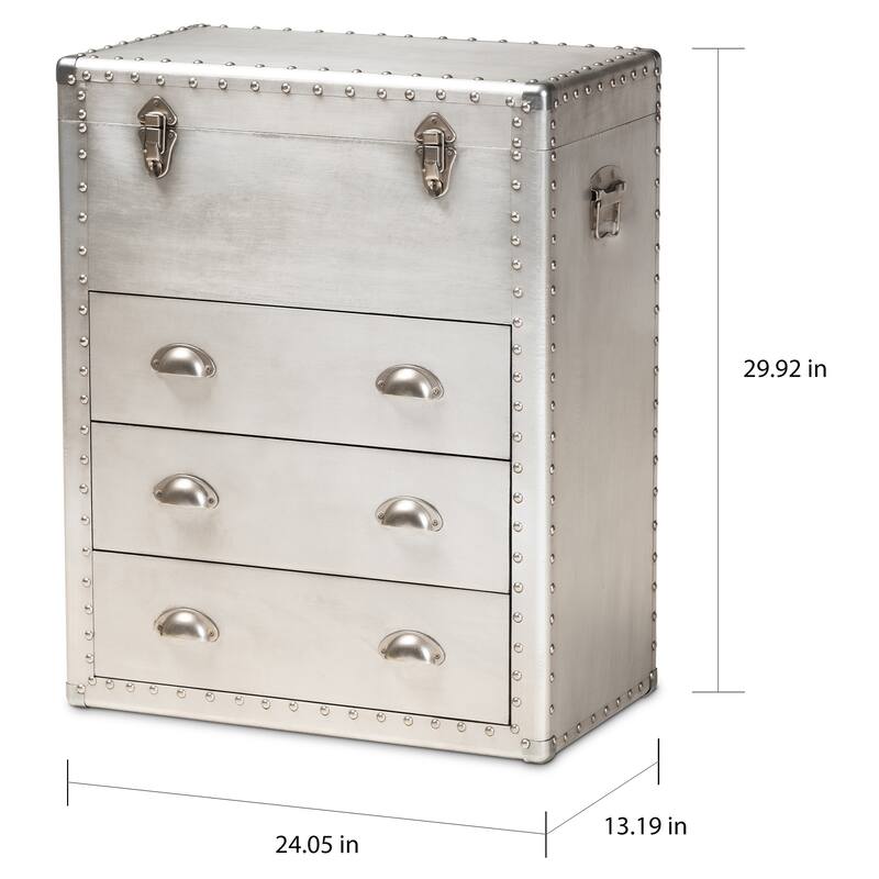 Carbon Loft Rameses Silver Metal 3-drawer Storage Cabinet - Silver