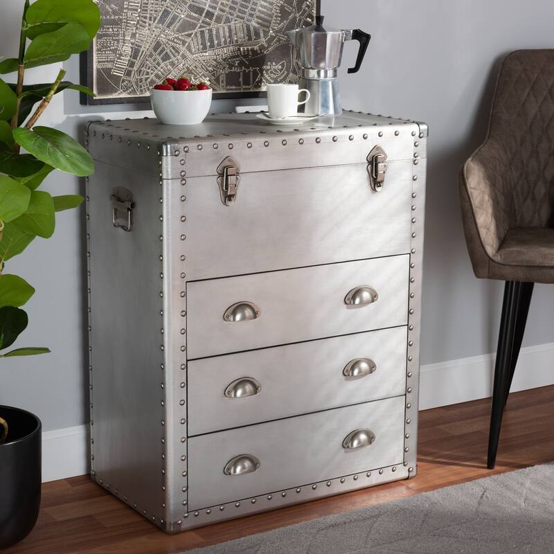 Carbon Loft Rameses Silver Metal 3-drawer Storage Cabinet
