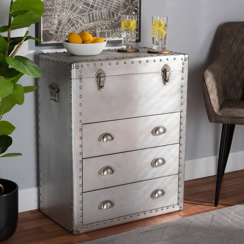 Carbon Loft Rameses Silver Metal 3-drawer Storage Cabinet