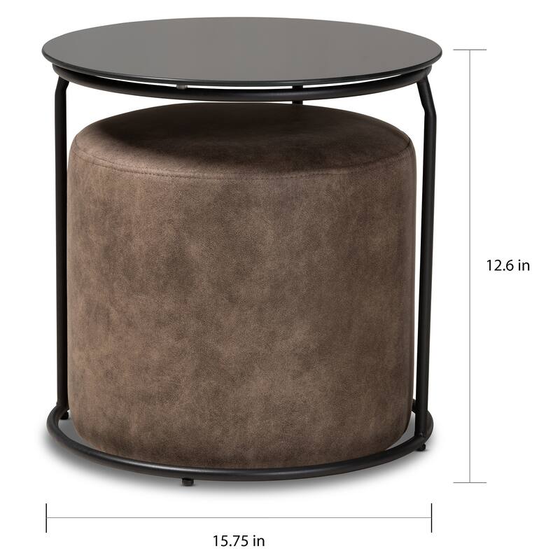 Carbon Loft Vanderveen Kira Modern and Contemporary 2-piece Nesting Table and Ottoman Set