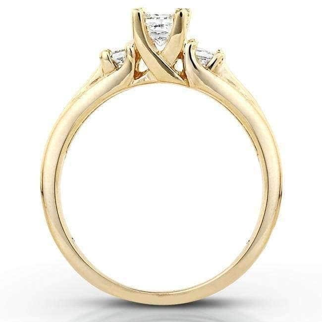 Annello by Kobelli 14k Gold 1/2ct TDW Princess-Cut Diamond 3 Stone Bridal Rings Set