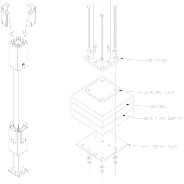 INTEX MILLWORK SOLUTIONS Mounting Hardware for Concrete/Masonry Application for INTEX Millwork Post Mount System