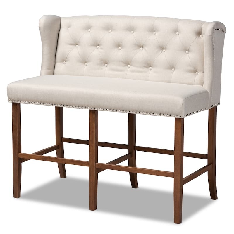 Carson Carrington Badstusund Upholstered Button Tufted Bar Stool Bench - Beige