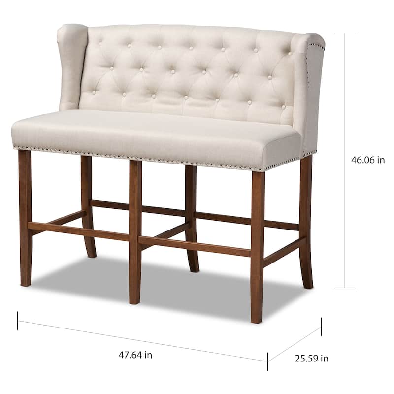 Carson Carrington Badstusund Upholstered Button Tufted Bar Stool Bench