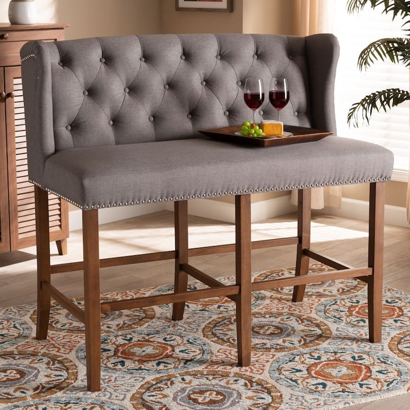 Carson Carrington Badstusund Upholstered Button Tufted Bar Stool Bench