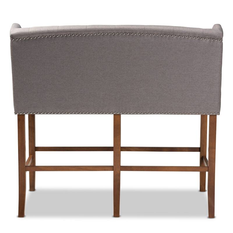 Carson Carrington Badstusund Upholstered Button Tufted Bar Stool Bench - Grey