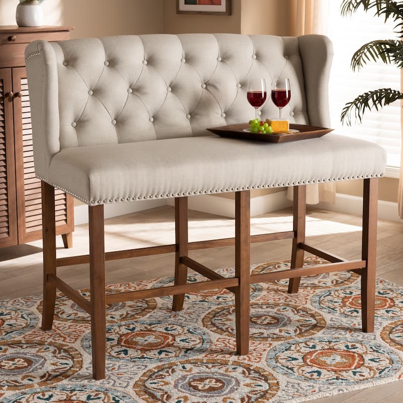 Carson Carrington Badstusund Upholstered Button Tufted Bar Stool Bench