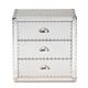 Baxton Studio Armel French Industrial Silver Metal 3-Drawer End Table