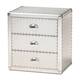 Baxton Studio Armel French Industrial Silver Metal 3-Drawer End Table - Silver - 3-drawer