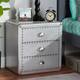 Baxton Studio Armel French Industrial Silver Metal 3-Drawer End Table