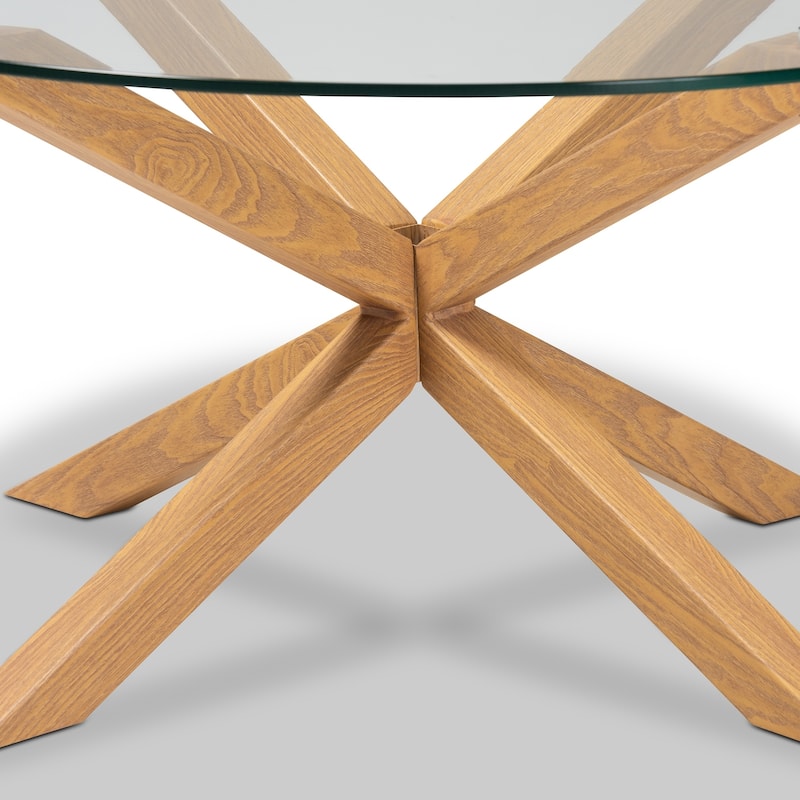 Carson Carrington Bakaroby Glass and Wood Finished Coffee Table
