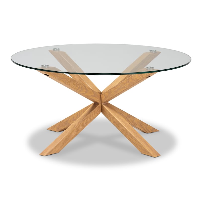 Carson Carrington Bakaroby Glass and Wood Finished Coffee Table - N/A