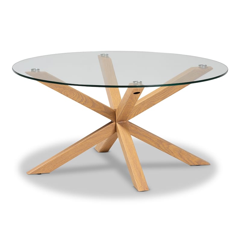 Carson Carrington Bakaroby Glass and Wood Finished Coffee Table