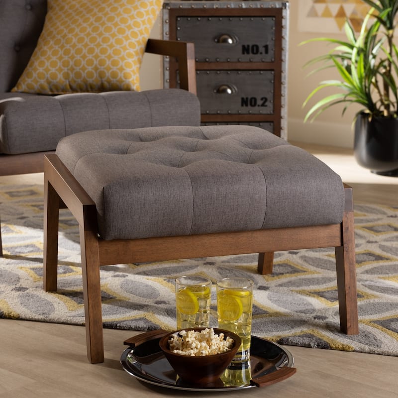 Carson Carrington Baktsjaur Mid-century Modern Upholstered Footstool