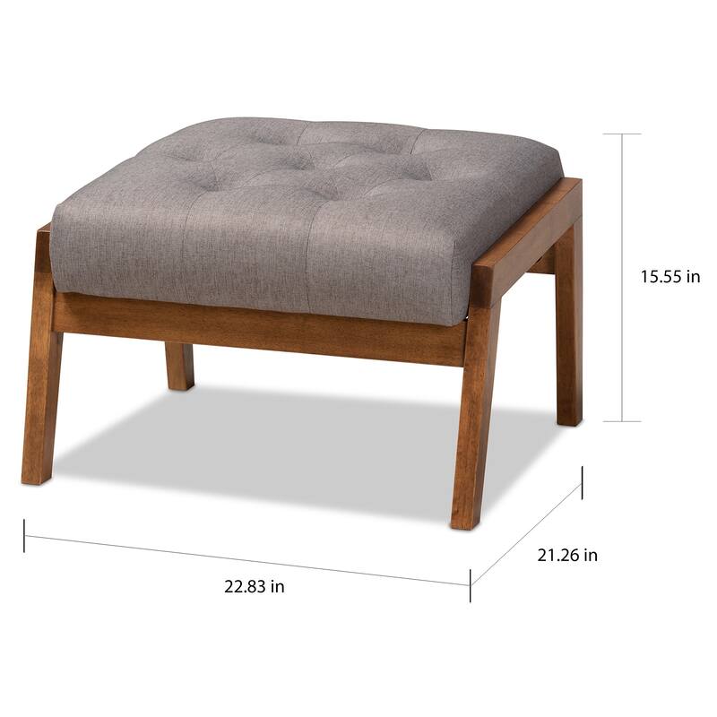 Carson Carrington Baktsjaur Mid-century Modern Upholstered Footstool