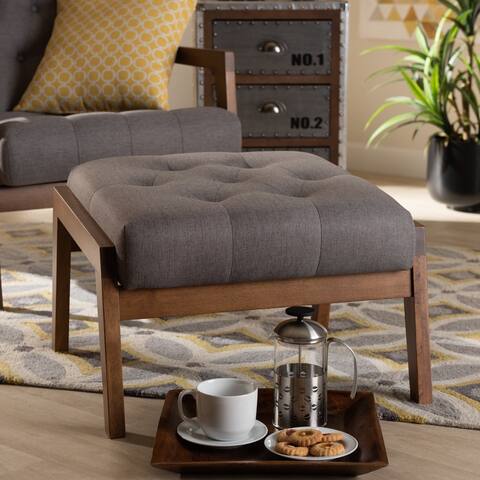 Carson Carrington Baktsjaur Mid-century Modern Upholstered Footstool