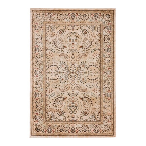 Taraji-Isfahan Alabaster Machine Woven Rectangle Rug - 4' 11" x 3' 3"
