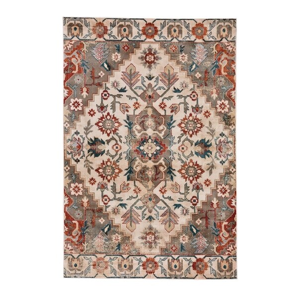Taraji-Kazak Ivory Multi Machine Woven Rectangle Rug - 11' x 7' 10"