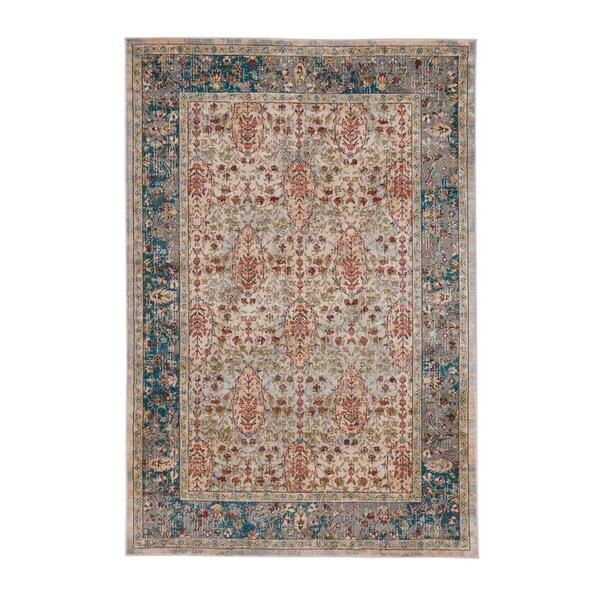 Taraji-Tabriz Ivory Blue Machine Woven Rectangle Rug - 12' x 8' 10"