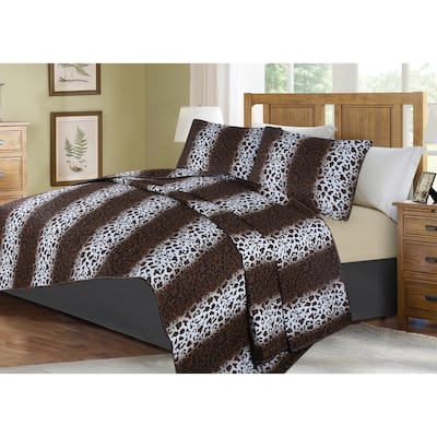 3-Piece Oversized Animal Print Bedspread Set