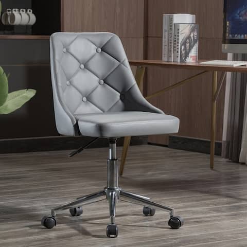 Porch & Den Dover PU Leather/ Chrome Swivel Office Chair