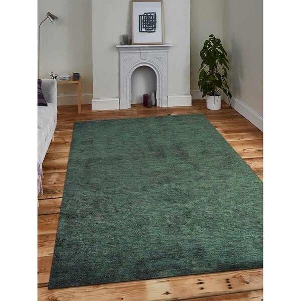 Modern Hand Made Gabbeh Area Rug Solid Color Indian Oriental Carpet