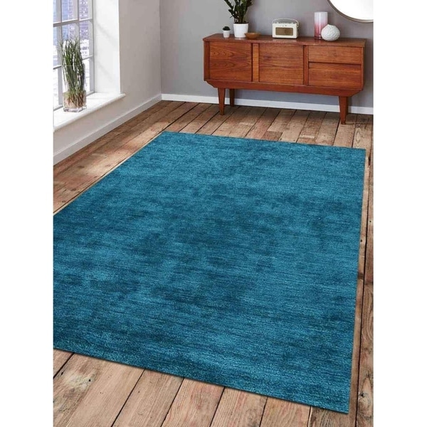 Indian Handmade Gabbeh Area Rug Oriental Modern Solid Color Carpet