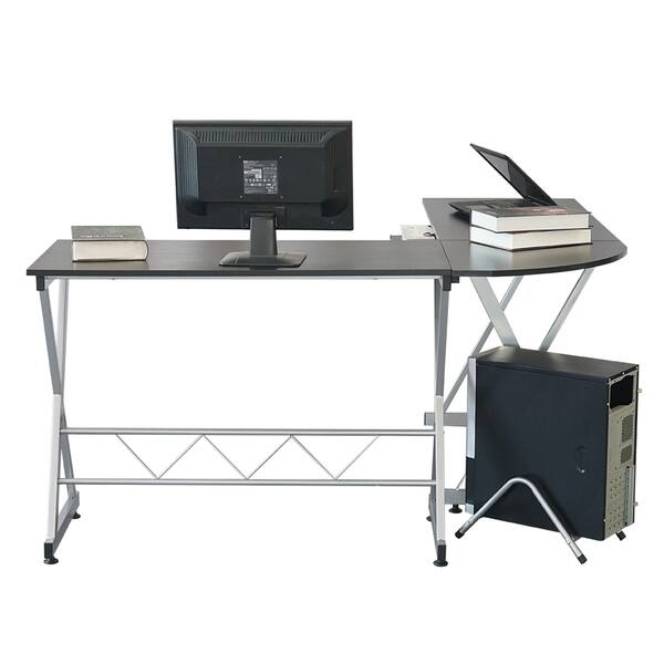 Shop L Shape Computer Desk W Keyboard Tray Cpu Stand Corner
