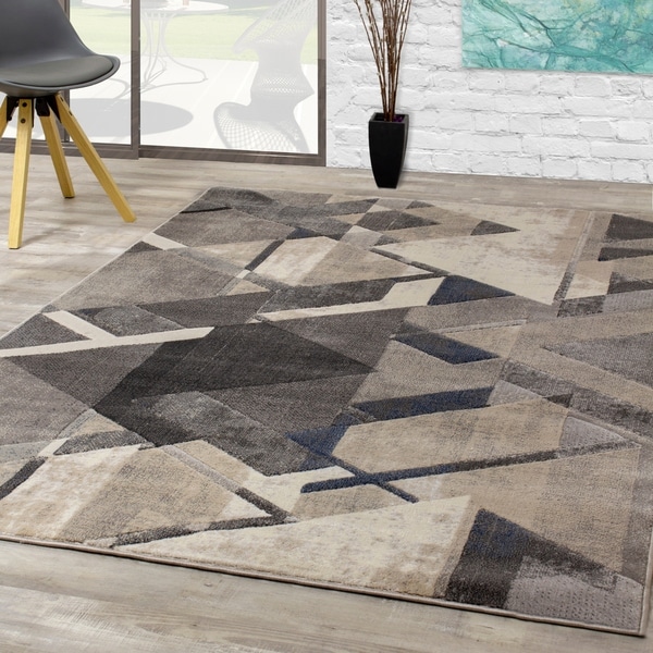 Abba Cream Grey Triangle Shift Rug