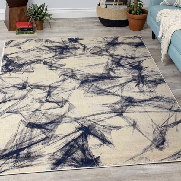 Anchor Grey White Flitting Patterns Rug