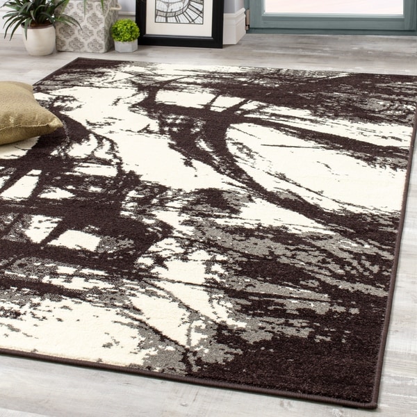 Castle Brown Ink Strokes Rug