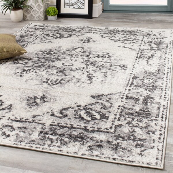 Logic Grey Distressed Traditional Rug