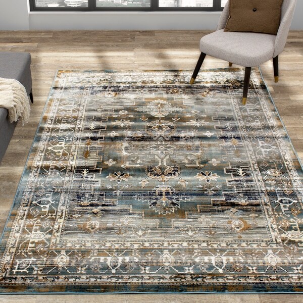 Salma Grey Beige Cream Traditional Soft Touch Rug
